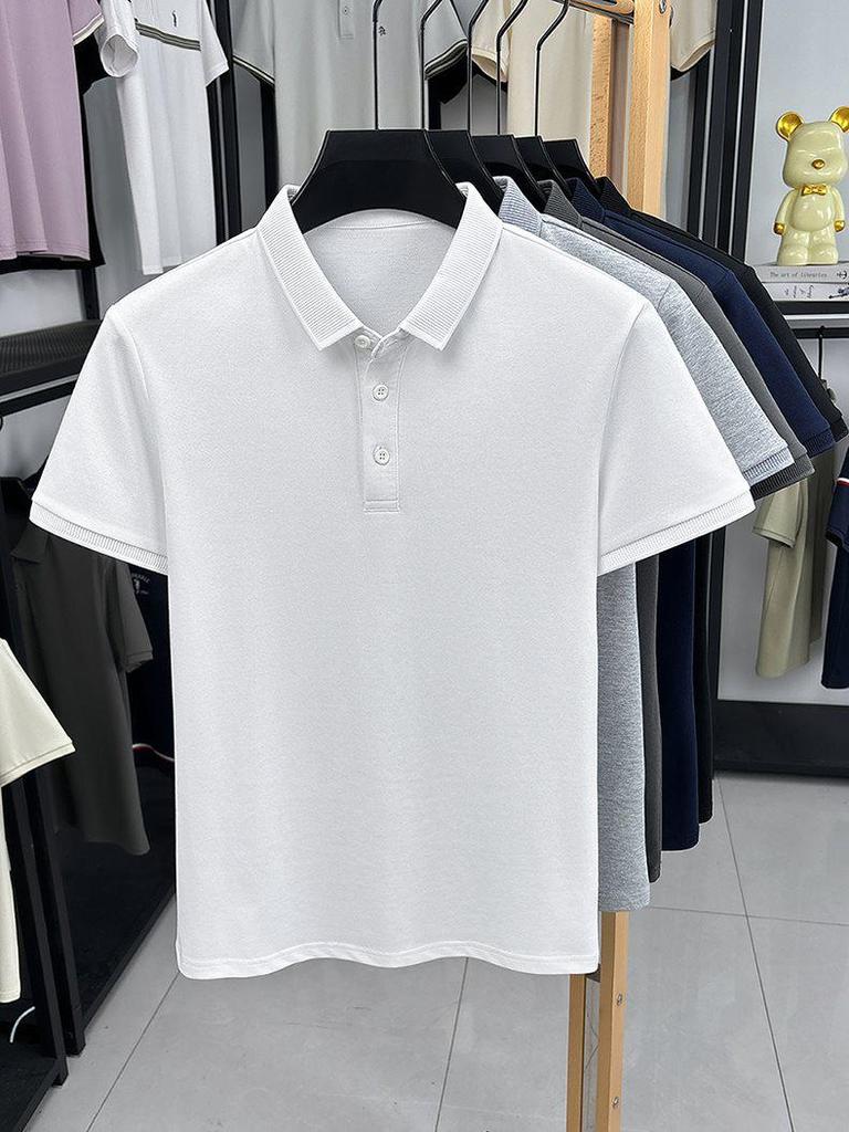 Bu Yi Fan Summer Short Sleeve Cooling Polo Shirt - Pure Color, High Quality, Versatile