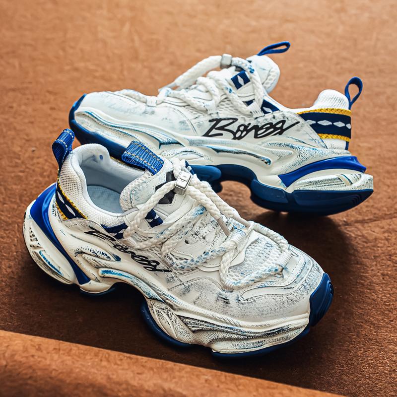 Pantofi Sport Casual de Modă pentru Bărbați, cu Top Jos, Pantofi Sport cu Talpă Groasă Confortabili pentru Studenți, Pantofi de Baschet Clasici Respirabili pentru Băieți