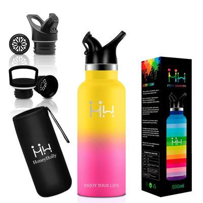 500ml Edelstahl Vakuumisoliert Wasser Direkt Hält Kalt oder Geeignet für Sportgetränke und Kohlensäurehaltige Schraube Einfach zu Weit Perfekt für und Outdoor