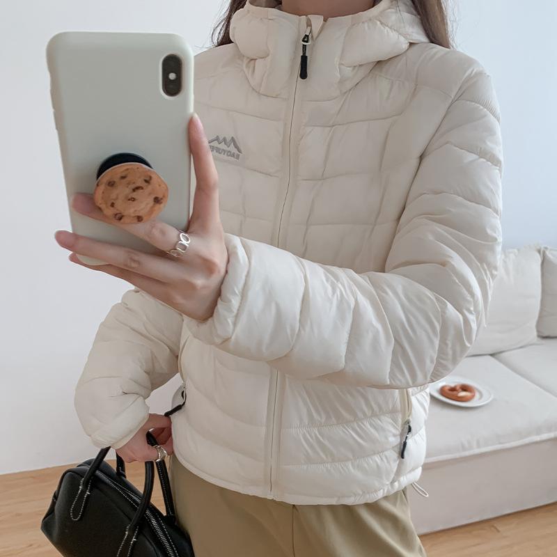 

2025 пуховик женский новый короткий тонкий и утолщенный теплый приталенный корейский модный жакет XXL покинуть белый