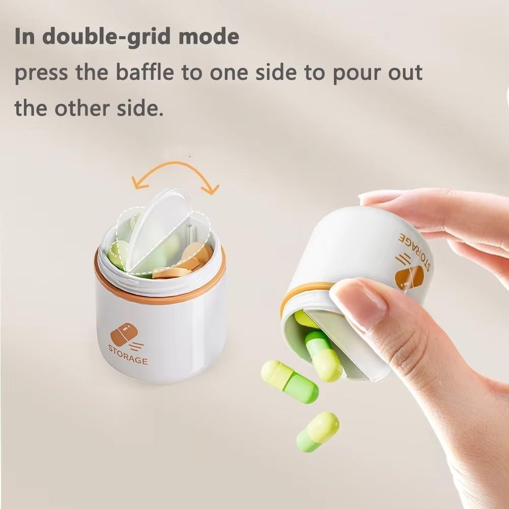 Round Shape Pill Box Portable Drug Dispenser Durable Pills Organizer