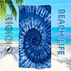 Toalha de Praia Tie-Dye Azul: Respirável, Secagem Rápida, Macio e Confortável para a Vida na Praia Adequado para toalhas, toalhas de banho