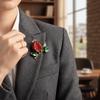 Elegant Enamel Pomegranate Brooches Rhinestone Decoration Brooches Jewelry Fruit Lapel Pin  Wedding