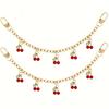 Yogodlns DIY Zinc Alloy Bag Hanging Chain with Cherry Pendant Detachable Shoulder Bag Carrying Chain Handbag Extension Chain for Woman