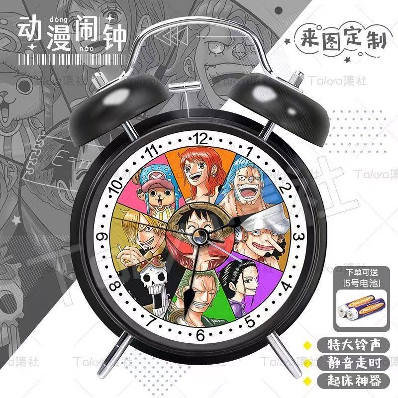 Anime One Piece Luffy Zoro Alarm Clock Luminous Silent Cute Cartoon Nami Student Bedside Silent Clock Birthday Gift