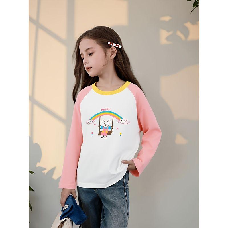 27Home Korean Style Children's Clothing 2026 Autumn New Style Girls' Pure Cotton Cartoon Bottoming Shirt Long-Sleeved T-Shirt Baby Clothes