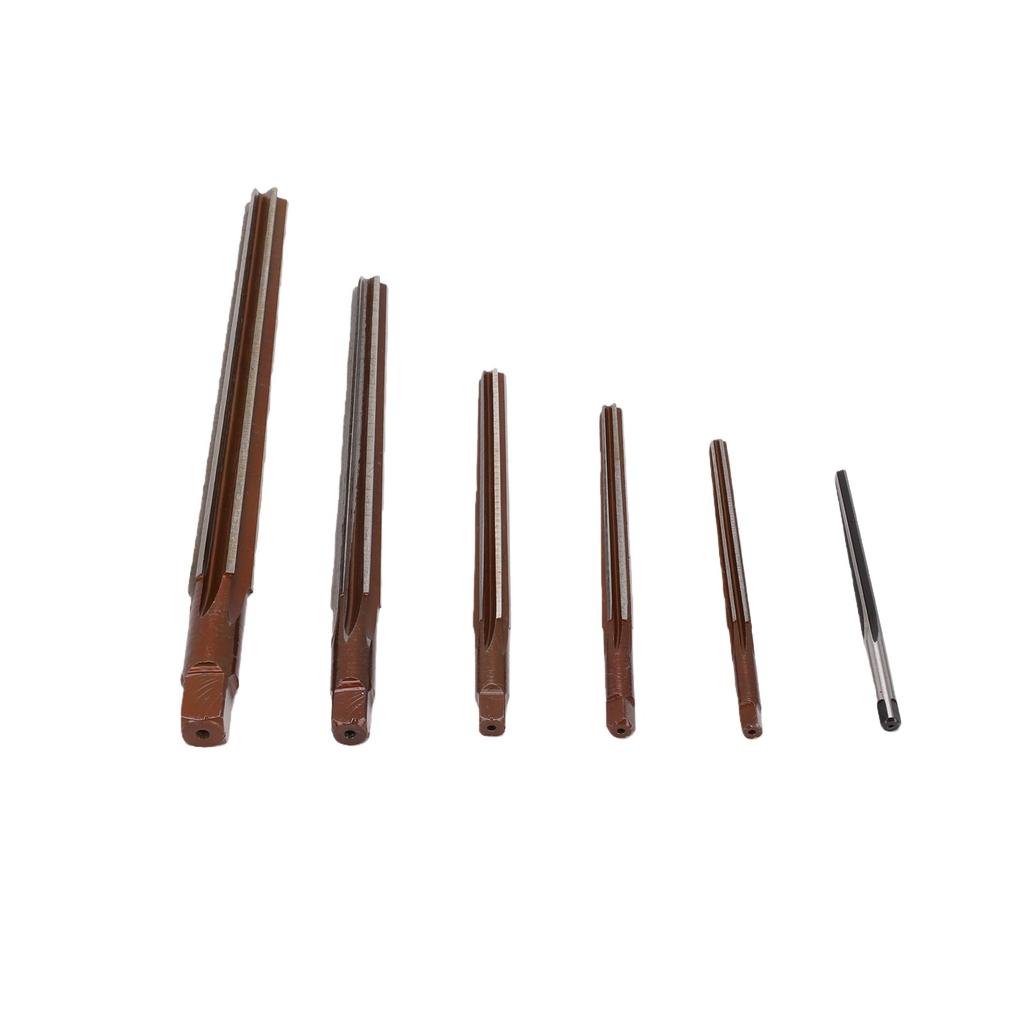 6 Pcs 1:50 Taper Pin Alloy Steel 3mm to 10mm Manual Finishing Hand Reamer Set for CNC Machine Shop