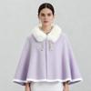 Damski dzianinowy szal z kołnierzem ze sztucznego futra Elegancki płaszcz Zimowe stylizacje Cosplay Hanfu Qipao