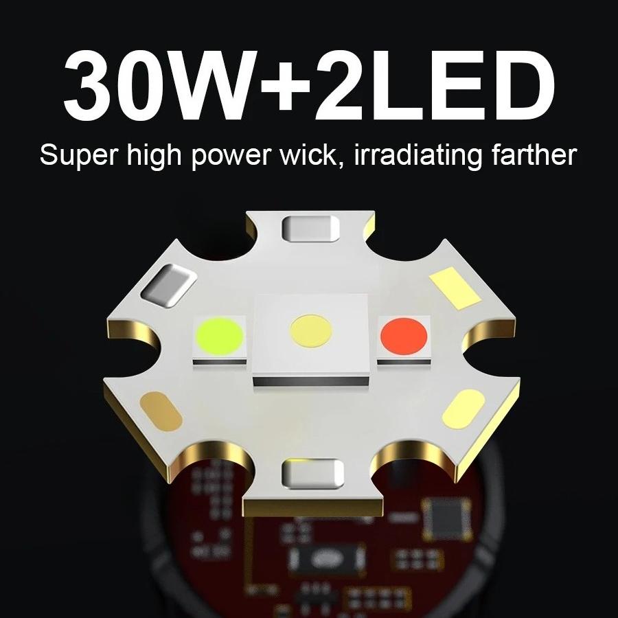 High Power Flashlight White/Red Green Light 3 Colors Multifunctional Rechargeable Zoom Flashlight Outdoor Camping Hunting Torch