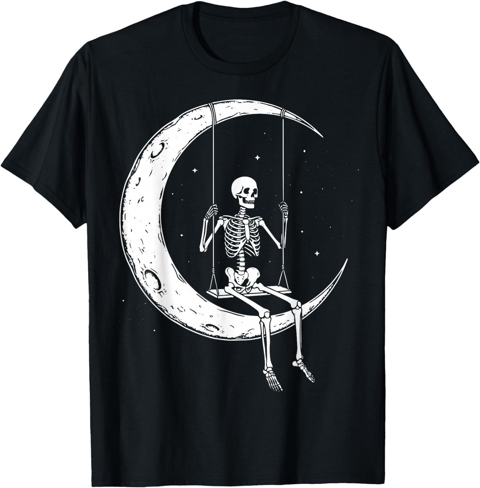 Skeleton Moon Swing T-Shirt S