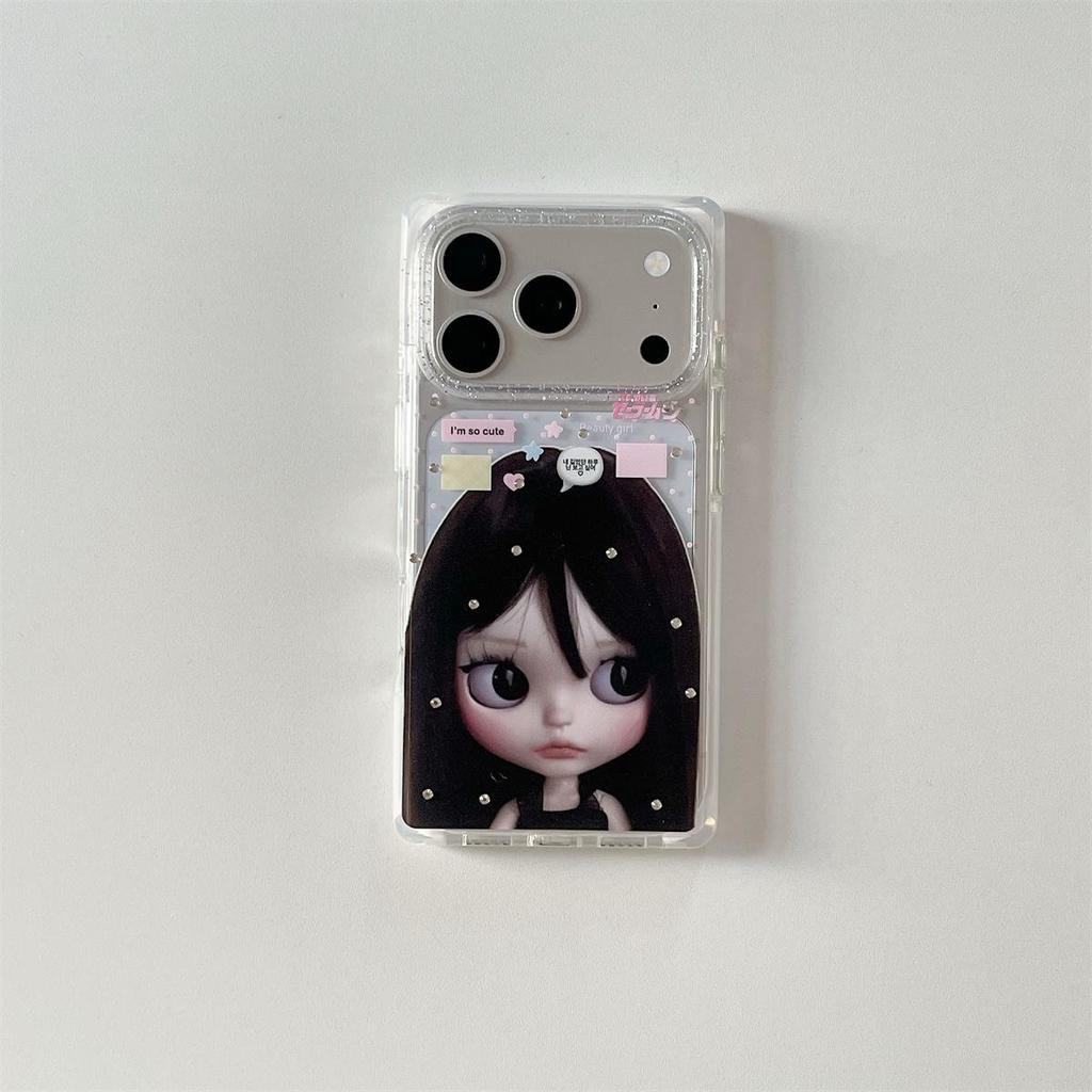 Anti-Fall Cartoon Rhinestone Phone Case for iPhone 15, 16, 17 Pro Max