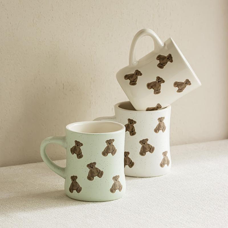 Cute Ceramic Bear Cup Wind Breakfast Cup Milk Cup Household Water Cup Office Mug Coffee Cup