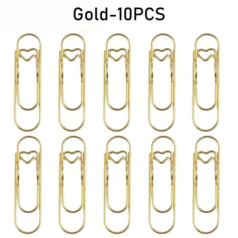 Multi-Function Heart Pen Clip Set with Heart Paper Clips and Pen Holder Portable Hanging Storage Organizer Durable Metal Design