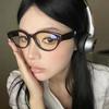 Retro Cat Eye Black Frame Glasses Female Myopia Can Be Matched With Degree Plain Face Artifact Square Round Face Advanced Sense Frame Shows Small Face