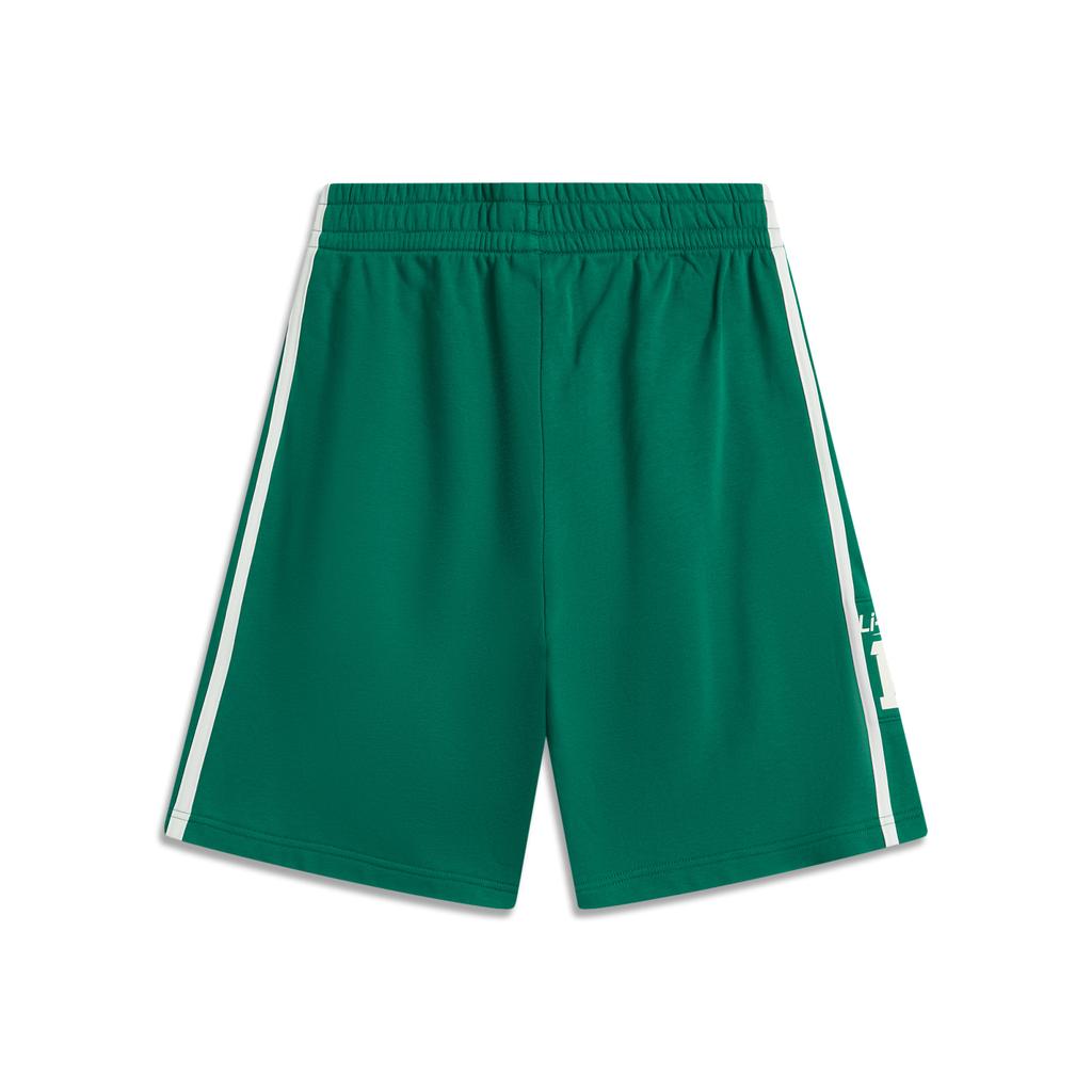 Li-Ning Sports Lifestyle Series Color Block Letter Mid-Rise Comfortable Breathable Versatile Casual Shorts Men Shorts Stone-Green AKSV279-5