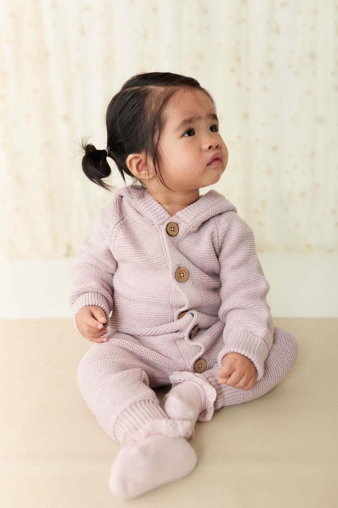 Bear Ear Knit Coverall JBNO245048 Baby LAV 50 [Jamie Kay]