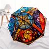 Stained Window Panel: Vibrant Artwork for Home DecorUmbrella, Portable 3-Fold Compact Umbrella for Men & Women Gift