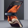 Red Fox Hard PC Phone Case For Samsung Galaxy Z Flip 7 6 5 4 Black Cover For Galaxy Z Flip 3 Foldable Shell Fundas Capas Coque