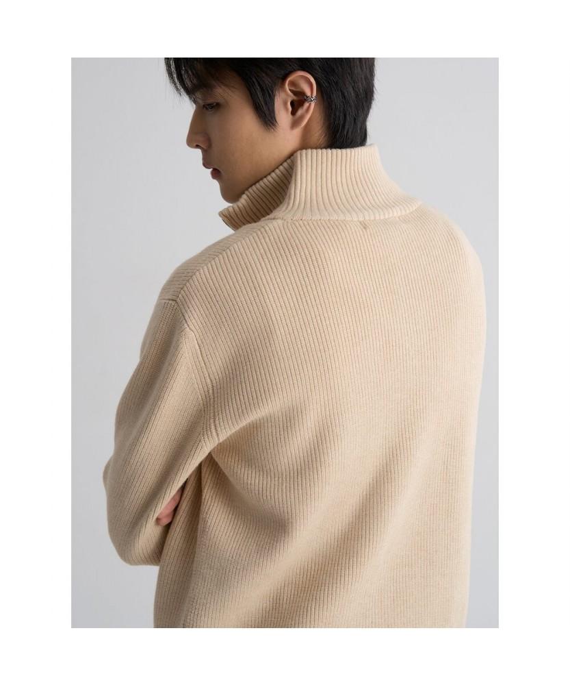 8SECONDS Half-Zip High-Neck Knit - Ivory