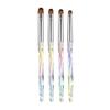 4Pcs/Set Nail Art Brushes with Non-slip Handle Women Nail Design Painting Brushes DIY Manicure Art Pens Nail Extension Gel Builder Brush Tools