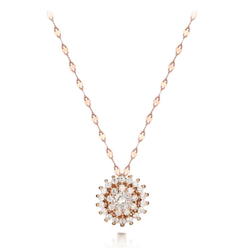 ELLE Jewelry 14K Flower Point Cubic Necklace EL14NN026