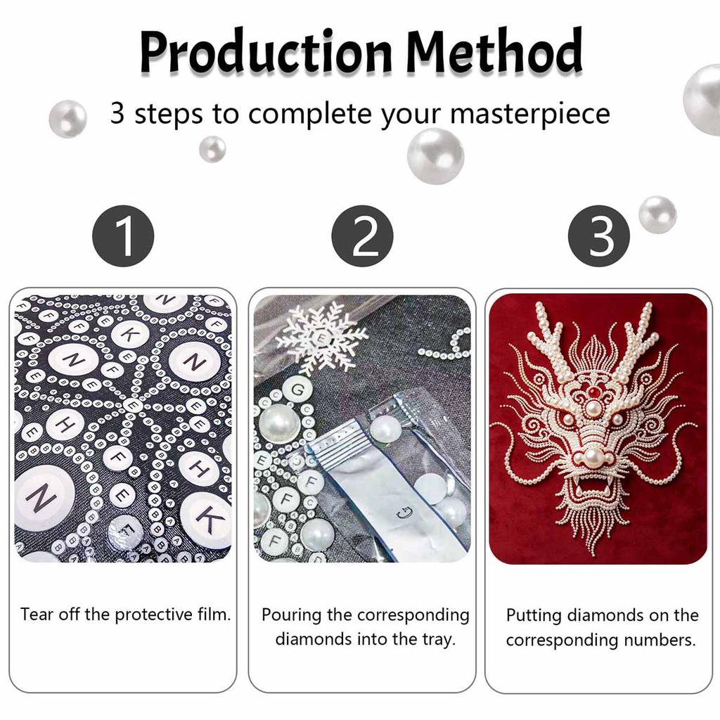 5D DIY Pearl Diamond Painting Kit Majestic Dragon Full Drill Embroidery Mosaic Art Home Wall Decor Gift