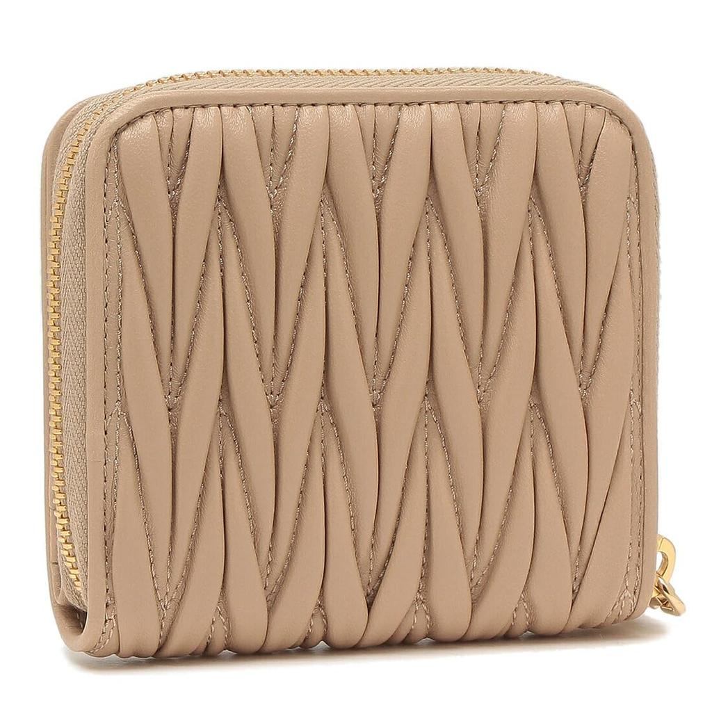 Bifold Wallet Matelasse Mini Wallet Beige MIU MIU 5ML522 2FPP F0036 [Miu Miu] Women's [Item]