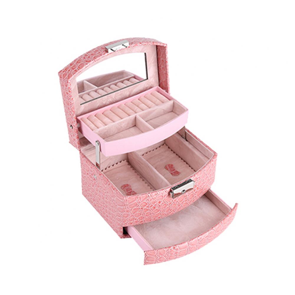 Makeup Organizer Storage Container Women 3-Layer Jewelry Box Mirror Case Box Jewelry Display/ Jewelry Organizer/Cosmetic Organiz
