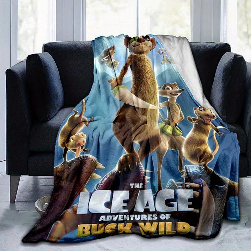 1 pezzo, Coperta Plaid Era Glaciale Buck Wild Morbida e Accogliente per Divano, Letto, Auto, Viaggio, Campeggio