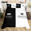 Black and White Duvet Cover Set King and Queen Bedding Set for Couple Romantic Valentine's Day Presents Polyester Duvet Cover