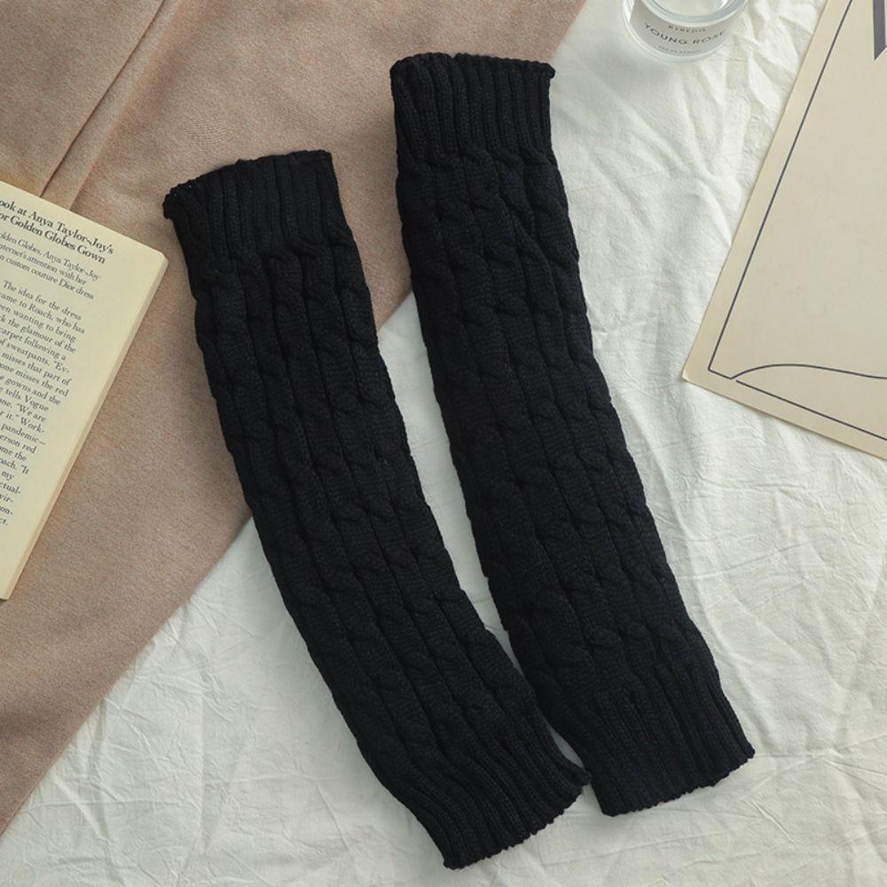 Solid Color Women Leg Warmers Double-Layered Foot Covers Knitting Leg Warmers  Cold Weather