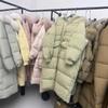 Womens Long White Duck Down Coat With Faux Fur Collar Korean Style Oversized Winter Jacket