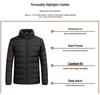 Lightweight Graphene Down Jacket for Men and Women - 80% Duck Down, Stand Collar, Autumn/Winter.