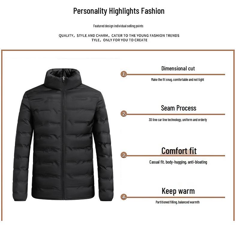 Lightweight Graphene Down Jacket for Men and Women - 80% Duck Down, Stand Collar, Autumn/Winter.
