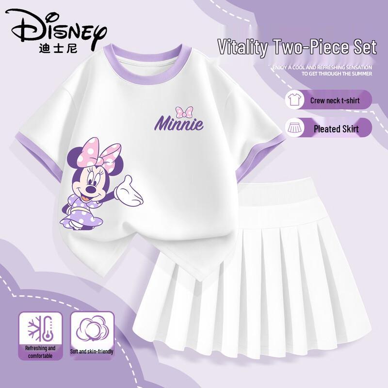 Disney Girls  Short-Sleeve Top & Pleated Skirt Set 140