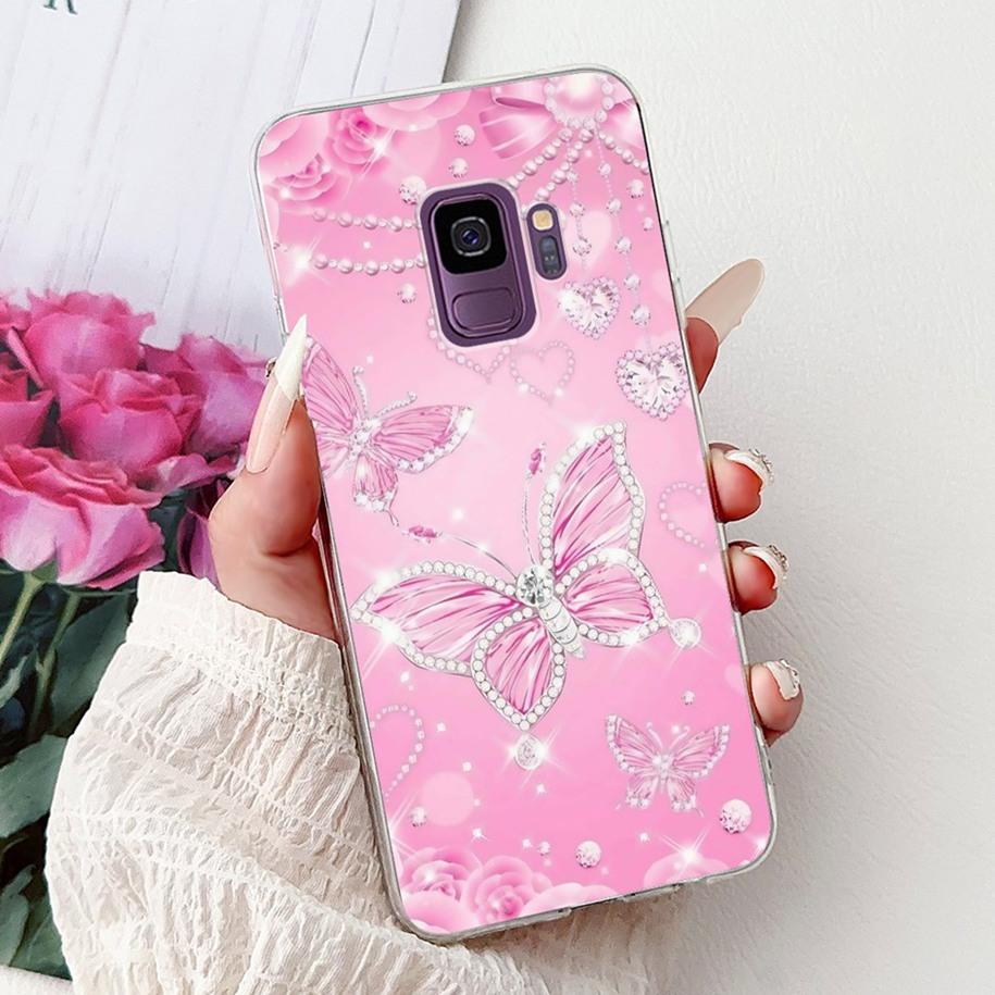 For Samsung Galaxy S9 Case SM-G960F Cover Fashion Flower Soft Slim Back Cover For Samsung S9 Plus S 9 GalaxyS9 S9+ SM-G965F Capa