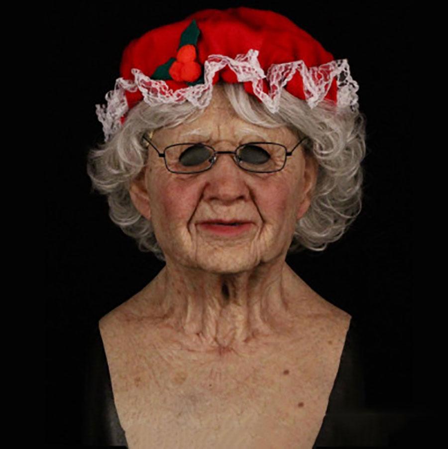 2021 Christmas Old Woman Full Head Latex Mask Realistic Face Human Mask Cosplay Props Masks