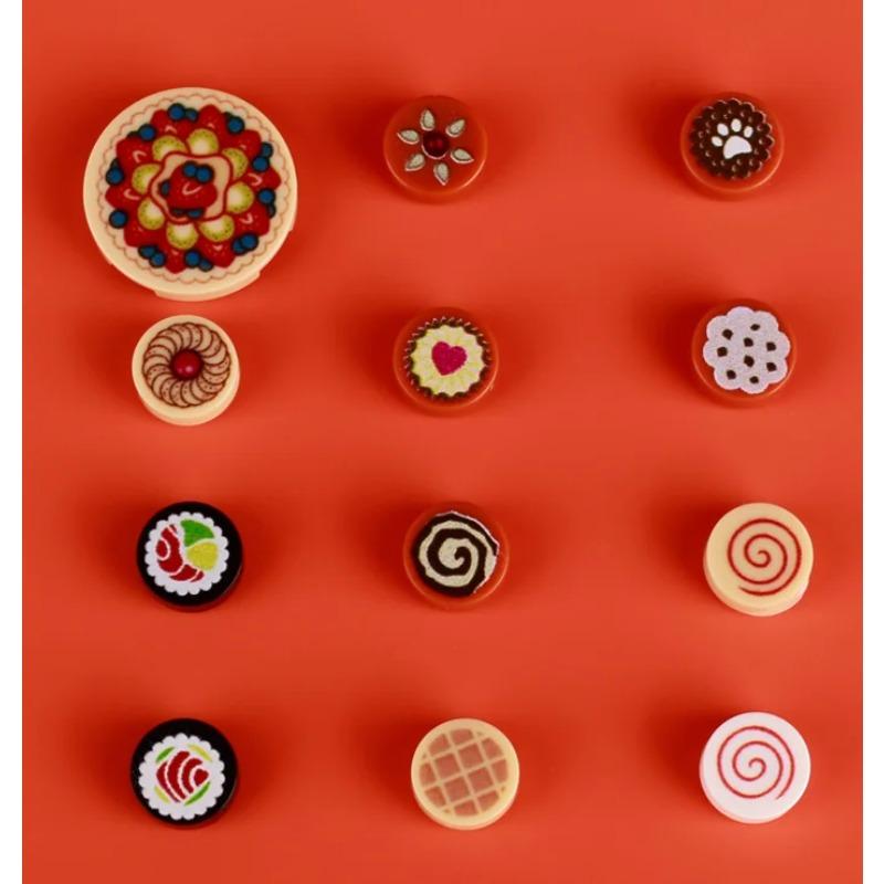 

MOC Городские строительные блоки Игрушка Аксессуары для еды Мини-кирпич Гриб Рыба Яблоко Хот-дог Торт Пицца Куриная ножка Коробка для мороженого K031