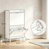 Narrow Shoe Cabinet for Up To 12 Pairs of Shoes, Shoe Furniture with 2 Fold-out Doors and Adjustable Shelves for Hallway