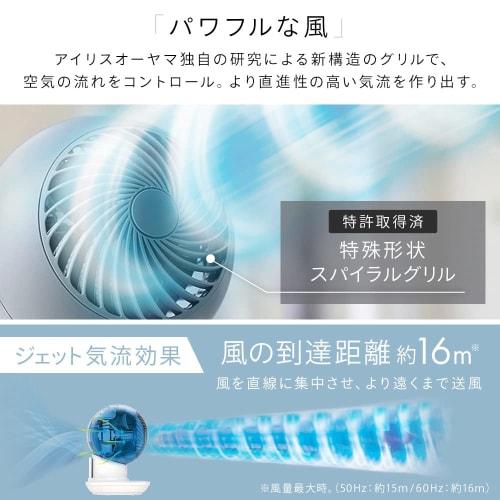 Iris Ohyama Circulator Mini Fan, 8 Tatami Mats, Left and Right Swing, Quiet, 3 Levels of Air Volume Adjustment, Powerful, Downward Air Blower, Compact