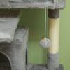 138cm Cat Tree, Multi-Level Cat Tower with Scratching Posts and Pad, Bed, Condos, Platforms, Toy Balls, Light Grey
