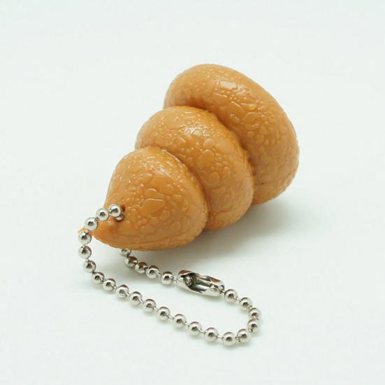 Funny Poop Squeeze Toy Realistic Soft Stress Reliever with Keychain Clip Slow-Rising Humorous Prank Gift for Friends Bag Charm for Adults Teens