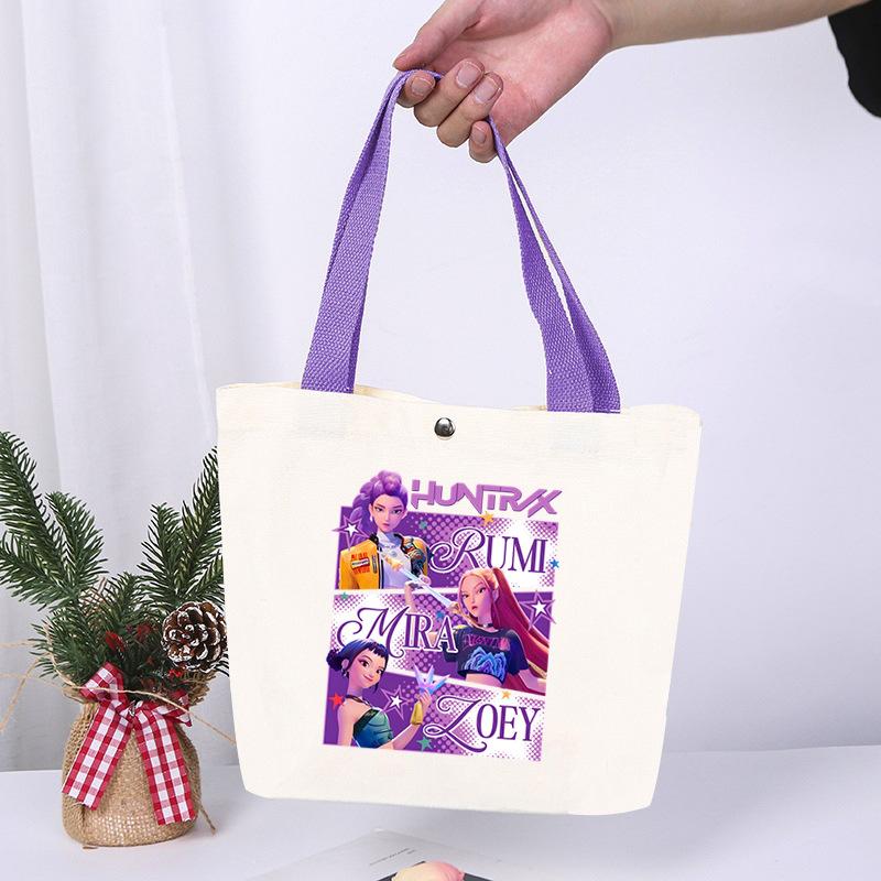 K-Pop Anime Cartoon Printed Student Large Capacity Portable Shoulder Bag Fashion Casual Canvas Bag