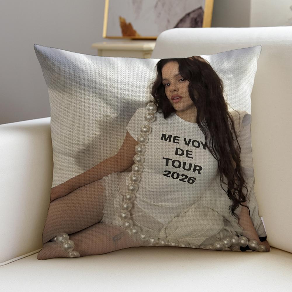 

RROSALIA Spanish singerS Cushion Cover Breathable and skinfriendly linen pillowcase square removable and washable cushion 30X30cm