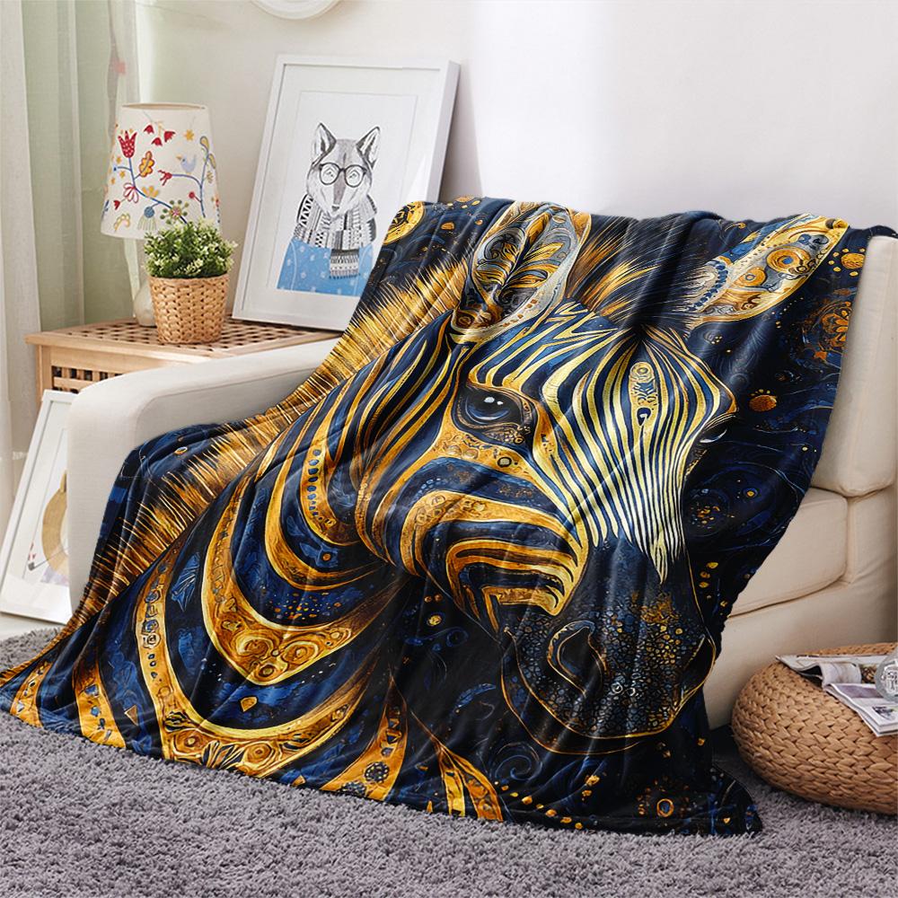 Zebra Print Flannel Blanket, High quality Comfortable for All Seasons, Home Decor, Warmth and Comfort, Perfect for Christmas Gifts