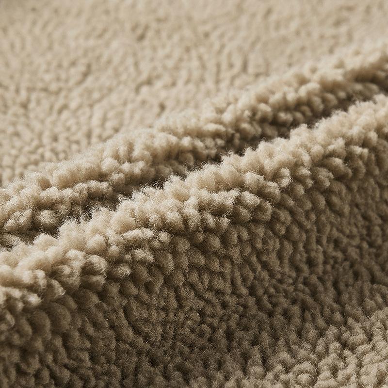Giacca in Cotone Ispessito con Pile da Uomo Invernale Tuta da Volo Militare Tooling Agnello Pile Revers