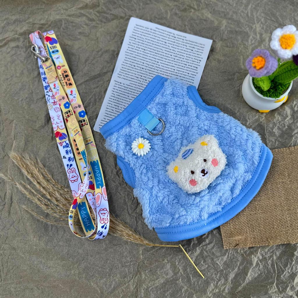 Ropa para perro gato chaleco de invierno ropa para mascotas cálida linda caricatura Oso Grande títere de peluche ropa para mascotas