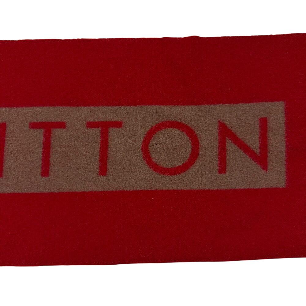 LOUIS VUITTON M71295 LV logo Monogram pattern cashmere Echarpe Baroda Scarf Red cashmere Women Used