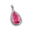 Red Ruby(Simulated) Gemstone Handmade 925 Sterling Silver Pendant 1.75" C5k46