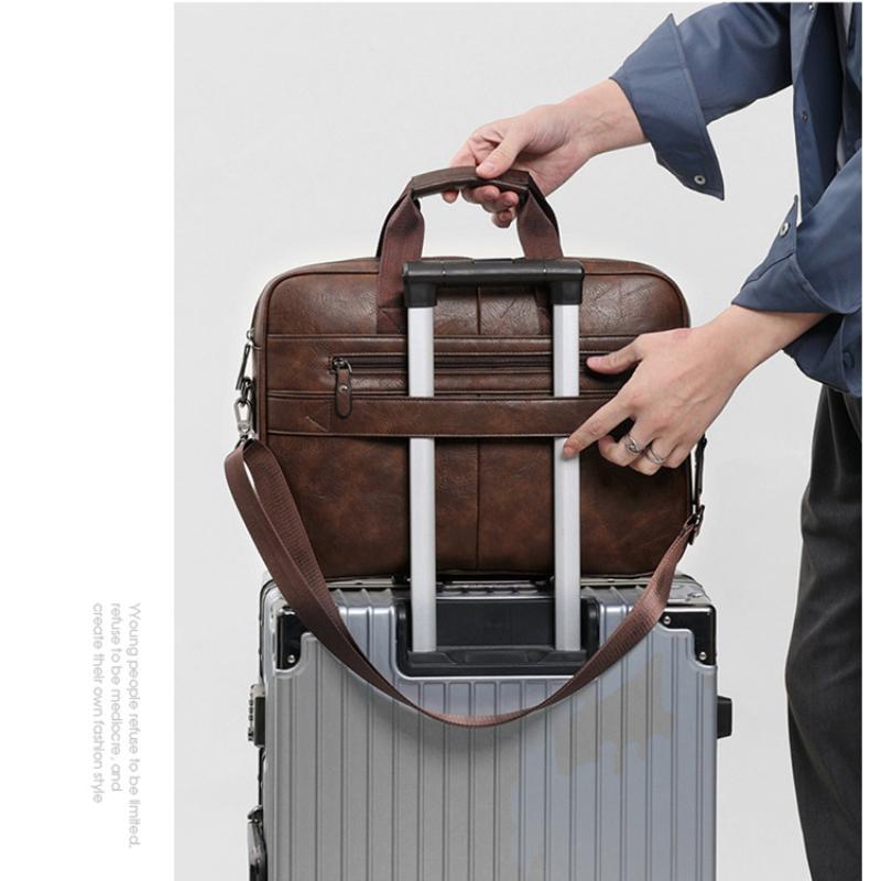 Men's New Business Laptop Bag Fashion Men's One-shoulder Messenger Briefcase Large-capacity Retro Shoulder Bag